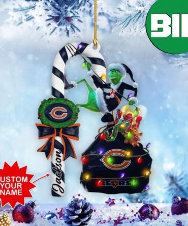 Chicago Bears NFL x Grinch Tree Decorations Christmas Gift Two Sides Ornament