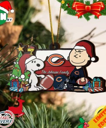 Chicago Bears Snoopy NFL Sport Ornament Custom Your Family Name
