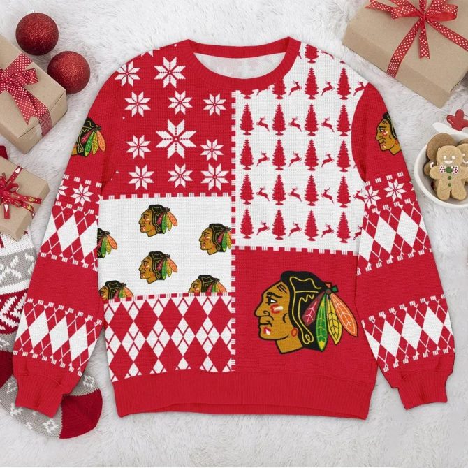 Chicago Blackhawks NHL Ugly Christmas Sweater, NHL Christmas Sweater