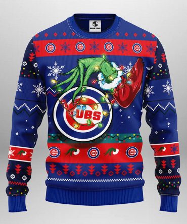 Chicago Cubs  Grinch Ugly Christmas Sweater, Grinch Xmas Sweater