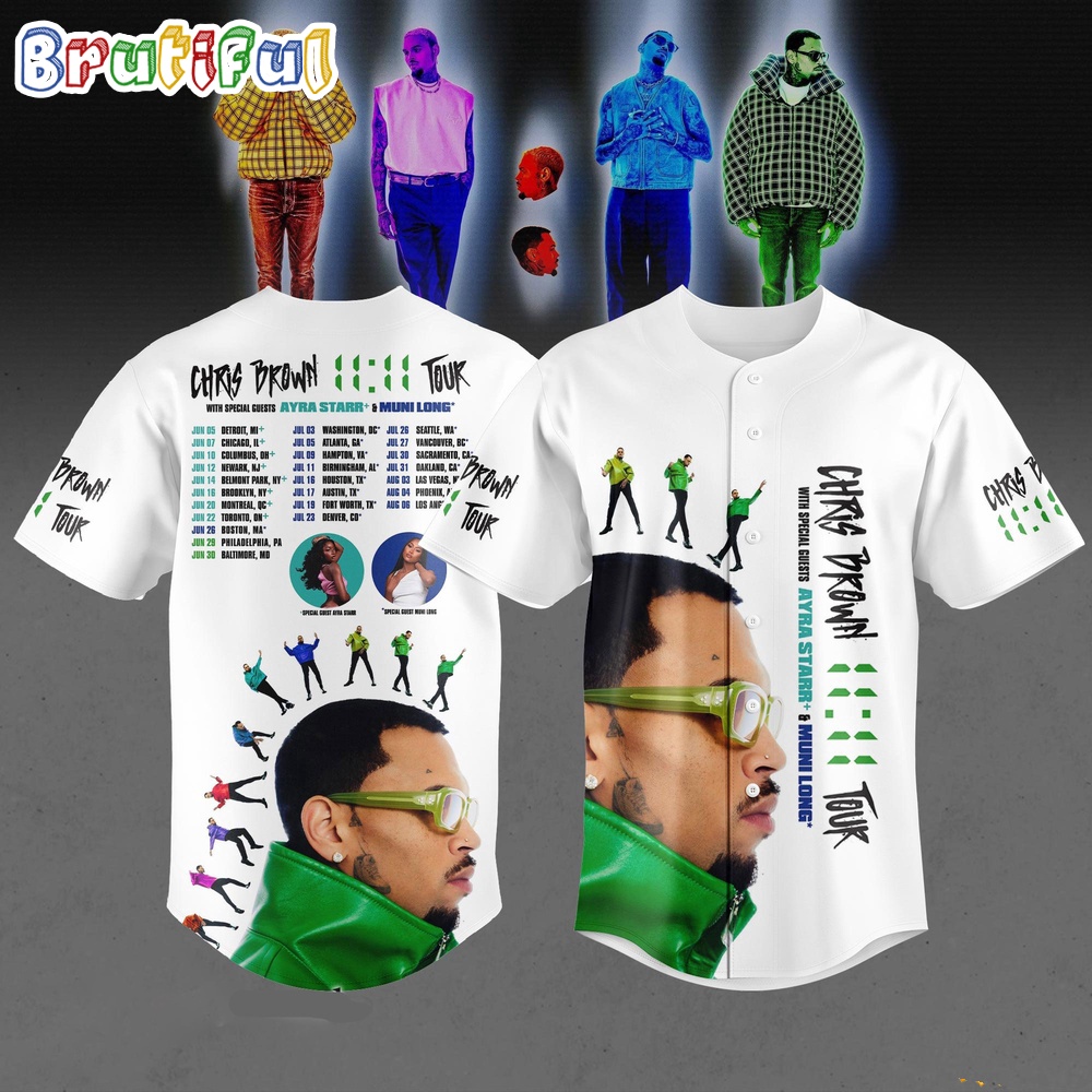 Chris Brown The 11 11 Tour 2024 Baseball Jersey