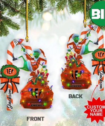 Cincinnati Bengals NFL x Grinch Christmas Tree Decorations Xmas Gift Two Sides Ornament