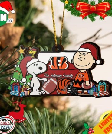 Cincinnati Bengals Snoopy NFL Sport Ornament Custom Your Family Name