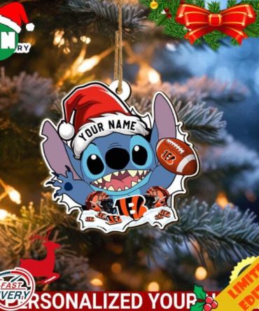 Cincinnati Bengals Stitch Ornament NFL Christmas With Stitch Ornament
