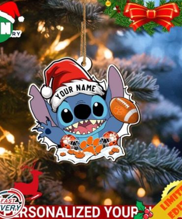 Clemson Tigers Stitch Christmas Ornament NCAA Custom With Stitch Ornament