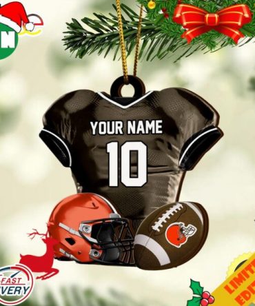 Cleveland Browns NFL Sport Ornament Custom Name And Number 2023 Christmas Tree Decorations