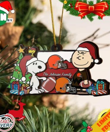 Cleveland Browns Snoopy NFL Sport Ornament Custom Your Family Name