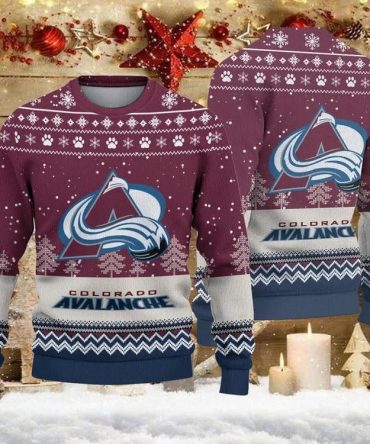 Colorado Avalanche Big Logo Ugly Christmas Sweater, NHL Christmas Sweater