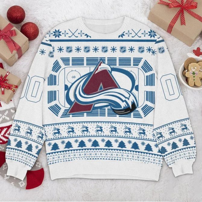 Colorado Avalanche NHL Custom Ugly Christmas Sweater, NHL Christmas Sweater