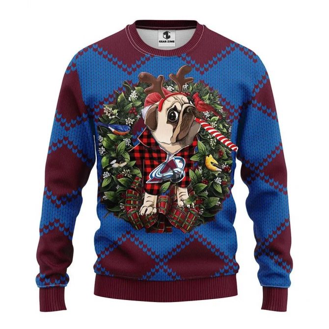 Colorado Avalanche Pub Dog Ugly Christmas Sweater, NHL Christmas Sweater