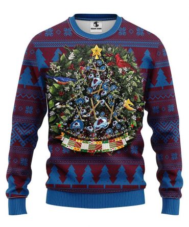 Colorado Avalanche Tree Ball Ugly Christmas Sweater, NHL Christmas Sweater