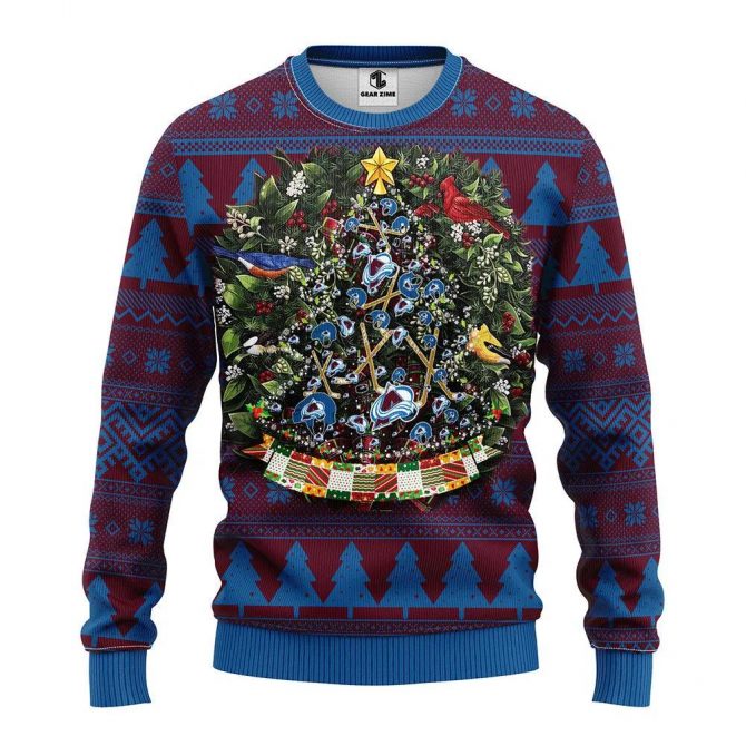 Colorado Avalanche Tree Ball Ugly Christmas Sweater, NHL Christmas Sweater