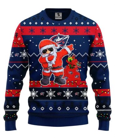Columbus Blue Jackets Dabbing Santa Claus Ugly Christmas Sweater, NHL Christmas Sweater