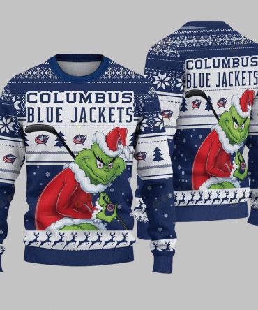 Columbus Blue Jackets Grinch Stolen Ugly Christmas Sweater, NHL Christmas Sweater