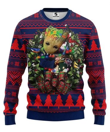 Columbus Blue Jackets Groot Hug Ugly Christmas Sweater, NHL Christmas Sweater