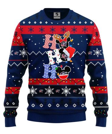 Columbus Blue Jackets Hohoho Ugly Christmas Sweater, NHL Christmas Sweater