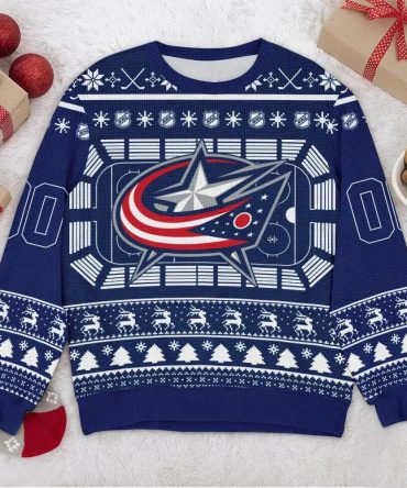 Columbus Blue Jackets NHL Custom Ugly Christmas Sweater, NHL Christmas Sweater