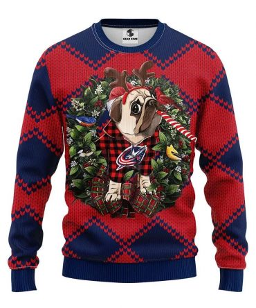 Columbus Blue Jackets Pub Dog Ugly Christmas Sweater, NHL Christmas Sweater
