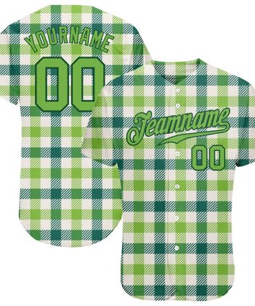 Cool Baseball Jersey, Custom White Neon Green Green 3D Pattern Design Authentic St Patrick's Day Baseball Jersey, Best Baseball Jerseys