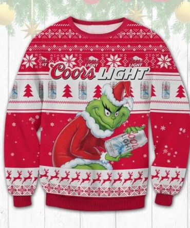 Coors Light Grinch Stolen Ugly Sweater, Grinch Holiday Sweater