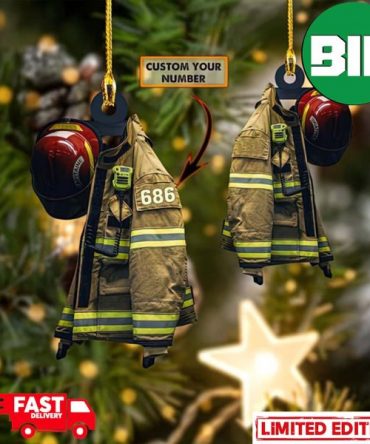 Costume Firefighter Personalized Christmas Gift 2023 Ornament