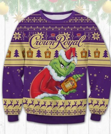 Crown Royal Grinch Stolen Ugly Sweater, Grinch Holiday Sweater