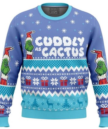 Cuddly as a Cactus Grinch Ugly Christmas Sweater, Grinch Holiday Sweater