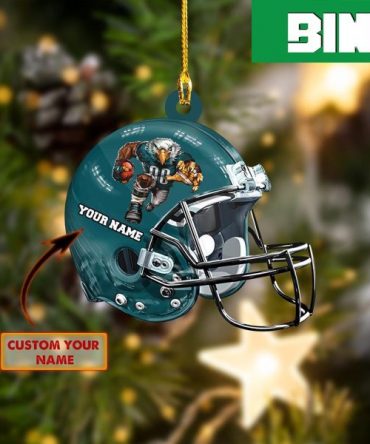 Custom Name Philadelphia Eagle NFL Helmet Christmas Gift Tree Decorations Ornament