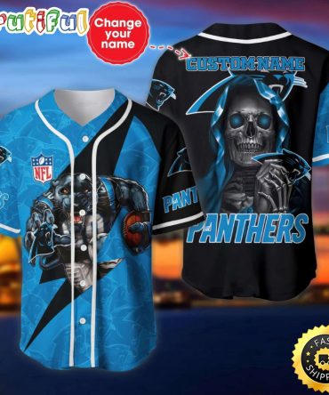 Custom Name NFL Carolina Panthers Baseball Jersey The Reaper Shirts