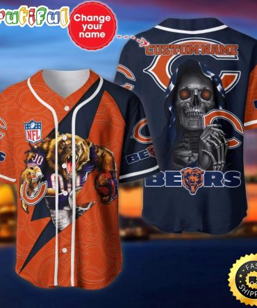 Custom Name NFL Chicago Bears Baseball Jersey The Reaper Shirts