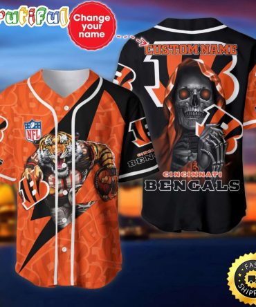 Custom Name NFL Cincinnati Bengals Baseball Jersey The Reaper Shirts