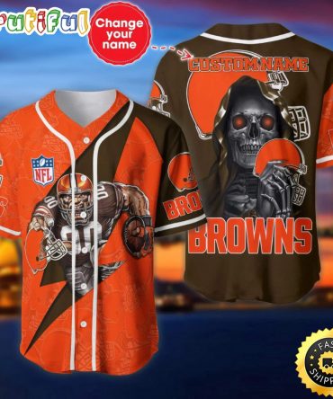 Custom Name NFL Cleveland Browns Baseball Jersey The Reaper Shirts