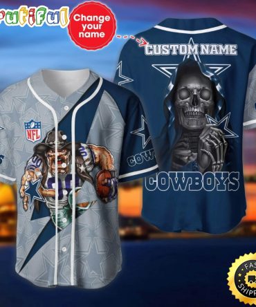 Custom Name NFL Dallas Cowboys Baseball Jersey The Reaper Shirts