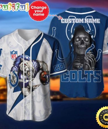 Custom Name NFL Indianapolis Colts Baseball Jersey The Reaper Shirts