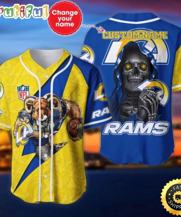 Custom Name NFL Los Angeles Rams Baseball Jersey The Reaper Shirts
