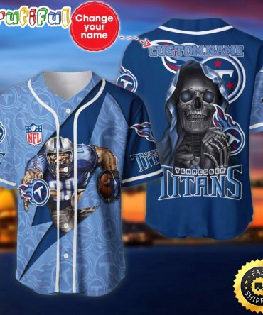 Custom Name NFL Tennessee Titans Baseball Jersey The Reaper Shirts