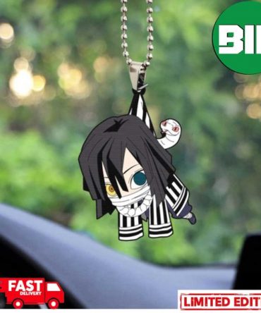 Cute Anime Demon Slayer Obanai Iguro Car Ornament Christmas Gift For Fans Xmas Tree Decorations