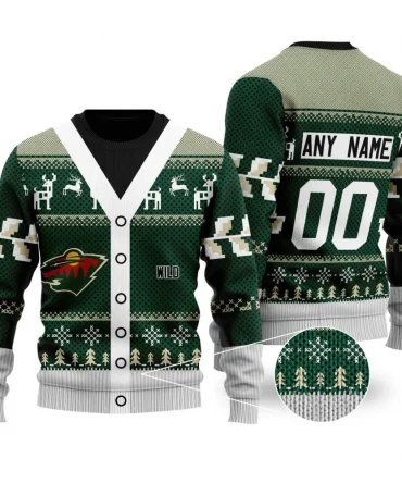 NHL Minnesota Wild | Personalized Name &amp; Number Unisex Sweater For Christmas Season