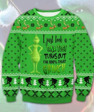 DNA Grinch Ugly Christmas Sweater, Grinch Holiday Sweater