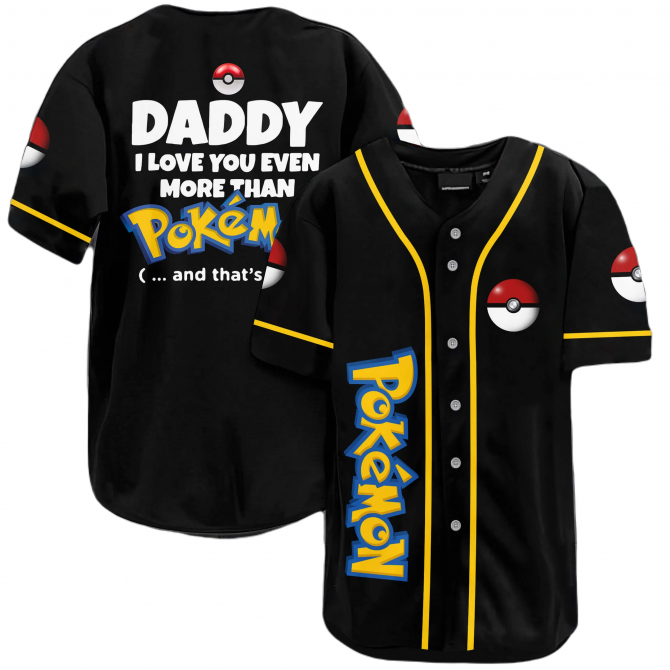 Pokémon Daddy Love Baseball Jersey - Perfect Gift For Pokémon Fans!