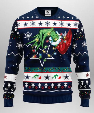 Dallas Cowboys Grinch Ugly Christmas Sweater, Grinch Xmas Sweater