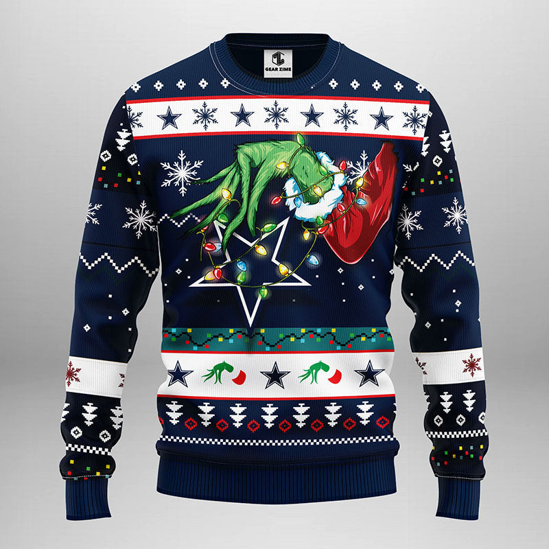 Dallas Cowboys Grinch Ugly Christmas Sweater, Grinch Xmas Sweater