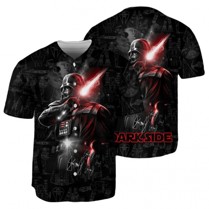 Galaxy Warrior Dark Side Graphic Button-Up Shirt - Sci-Fi Fan Essential Tee