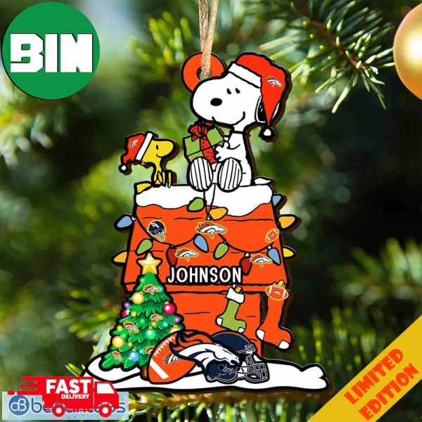 Denver Broncos NFL Snoopy Ornament Personalized Christmas For Fans Gift 2023 Holidays