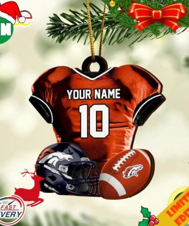 Denver Broncos NFL Sport Ornament Custom Name And Number 2023 Christmas Tree Decorations