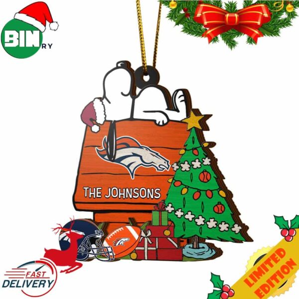 Denver Broncos Snoopy NFL Sport Ornament Custom Name