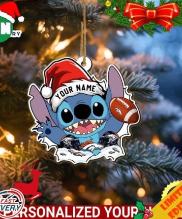 Denver Broncos Stitch Ornament NFL Christmas With Stitch Ornament