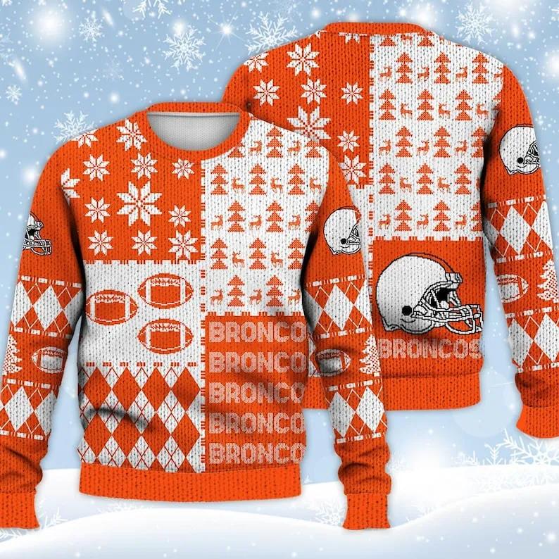 Denver Broncos Ugly Christmas Sweater, NFL Christmas Sweater