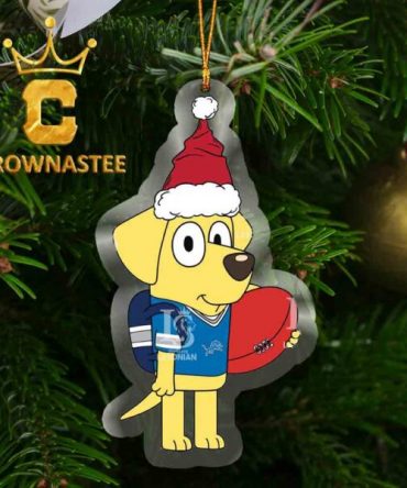 Detroit Lions Bluey Lucky Christmas NFL Acrylic Christmas Tree Decoration Ornament