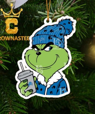 Detroit Lions Boujee Grinch NFL Football Christmas Tree Decor Ornament